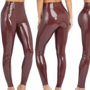 SPANX Ruby Faux Patent Leather Leggings Regular Size Small